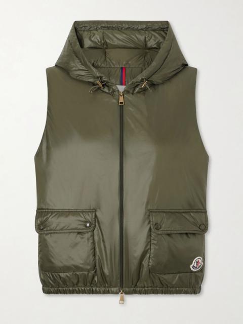 Moncler Lansette hooded shell vest Dark green