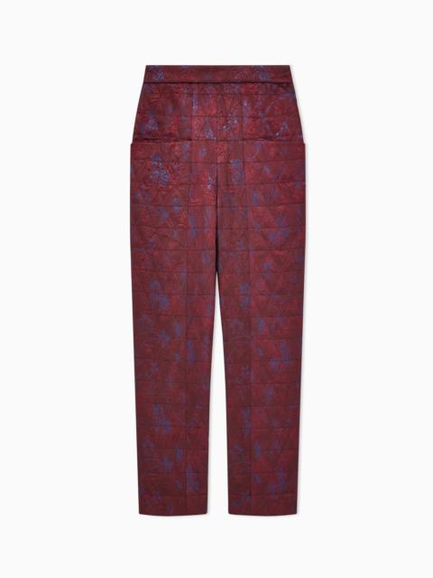 GIORGIO ARMANI QUILTED JACQUARD LUREX PANTS WITH RAMAGE PATTERN