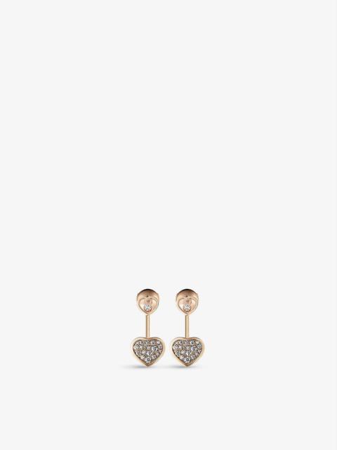 Happy Hearts 18ct rose-gold and 0.44ct brilliant-cut diamond earrings