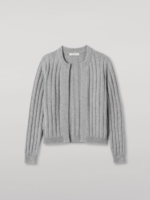 Johnstons of Elgin Lecht Grey Cashmere Crew Cardigan