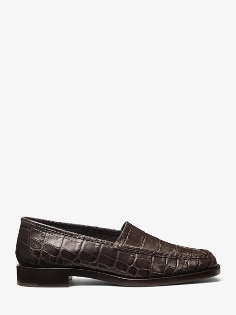 MICHAEL KORS Carolyn Crocodile Embossed Leather Loafer