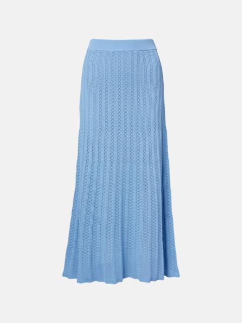 REBECCA VALLANCE Natalie pointelle midi skirt
