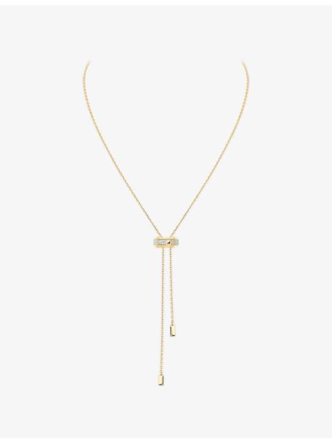 MESSIKA Moderniste Pave Tie 18ct Gold And 0.10ct Diamond Necklace