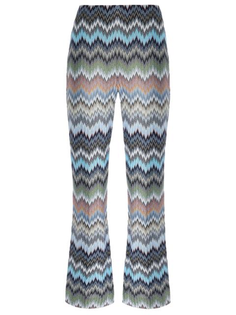 Missoni Wide Leg Knit Trousers - Mulitcolor Blue