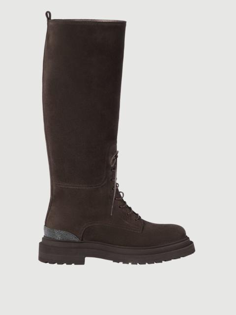 Brunello Cucinelli Suede boots with precious detail