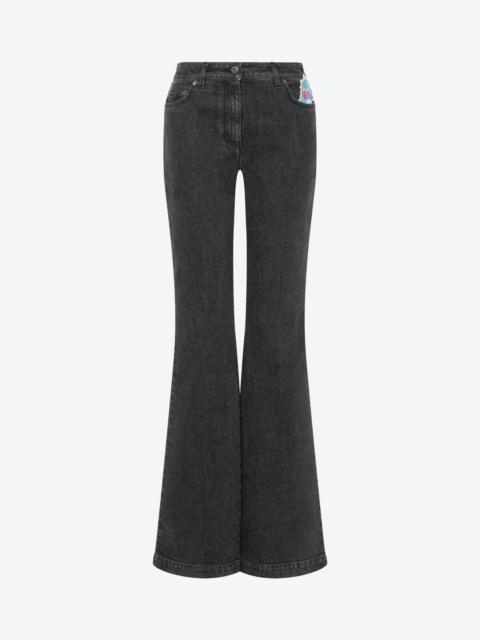 Moschino CHINESE NEW YEAR BLACK DENIM TROUSERS