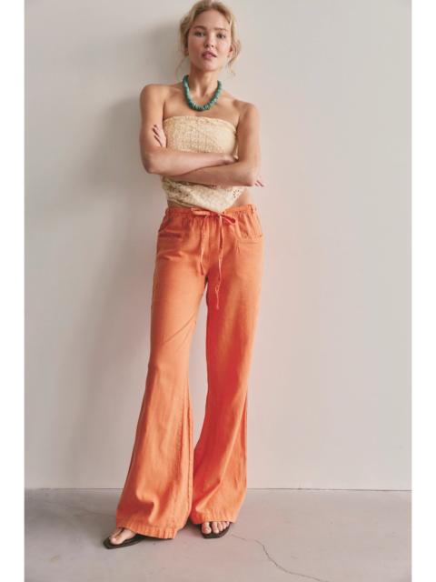 FREE PEOPLE Break The Ice Linen Slouch Flare Pants