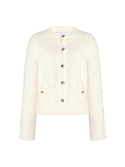 Proenza Schouler Josephine Brushed Knit Cotton Cardigan ivory