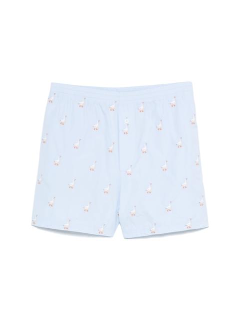 Moschino duck-embroidered shorts
