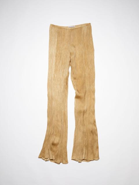 Acne Studios Crinkled silk flared trousers - Caramel brown