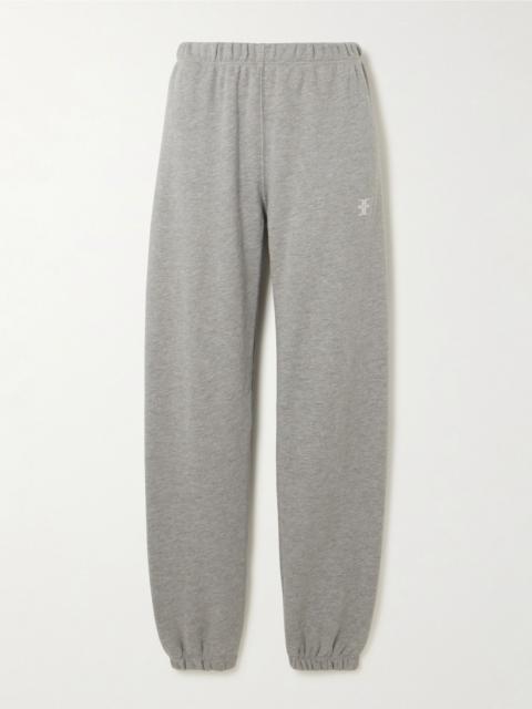 ÉTERNE Cotton and modal-blend jersey tapered track pants Gray