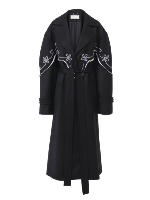 EMBROIDERED LONG TRENCH COAT
