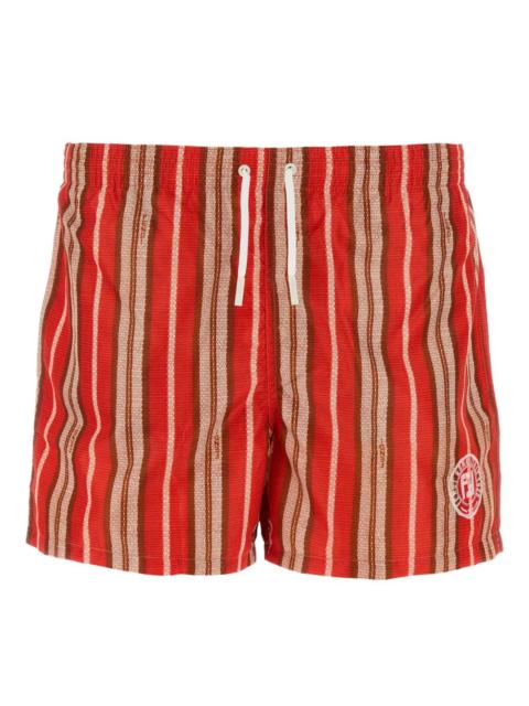 FENDI striped stretch nylon swimming shorts