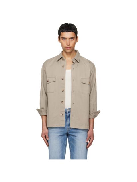 Tonywack Beige Washed Cotton Twill Overshirt