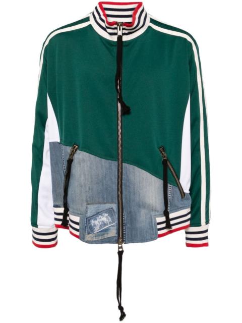 Greg Lauren panelled bomber jacket