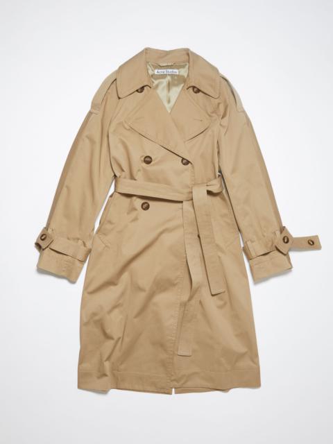 Double-breasted trench coat - Cold beige