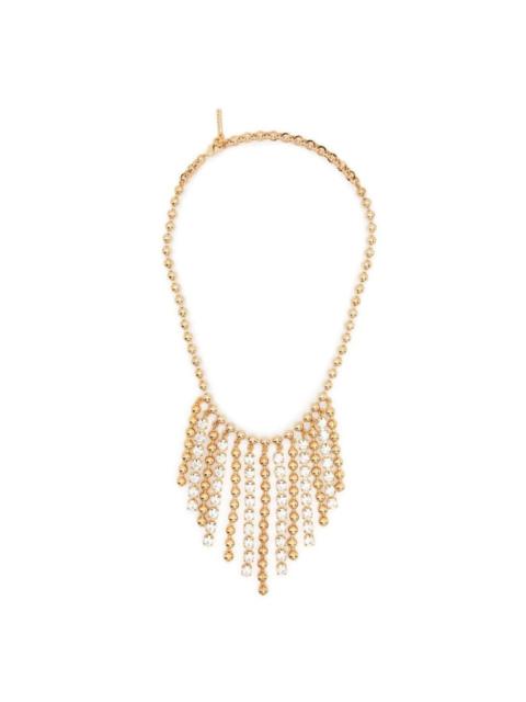 fringed crystal-bead embellished necklace