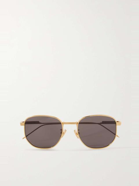 Round-frame gold-tone sunglasses