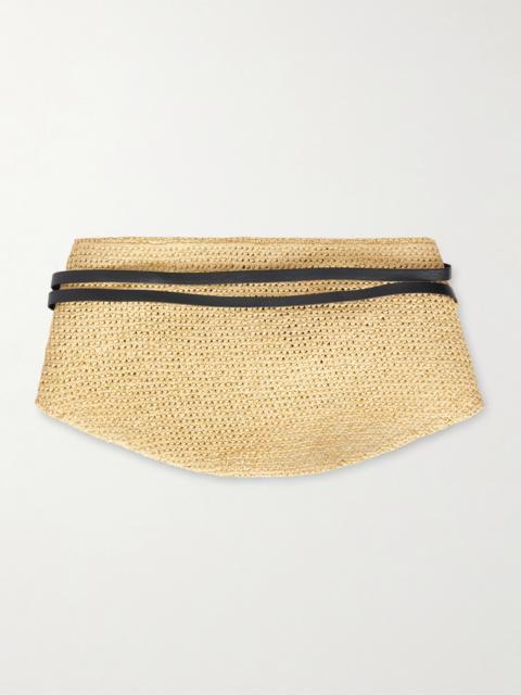 DÉHANCHE Undone Leather-trimmed Raffia Belt