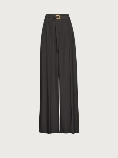 FERRAGAMO WIDE LEG SILK TROUSER