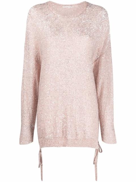 Stella McCartney sequinned 측 동점 점퍼