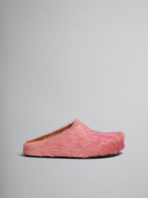 Marni PINK LONG-HAIR CALFSKIN FUSSBETT SABOT