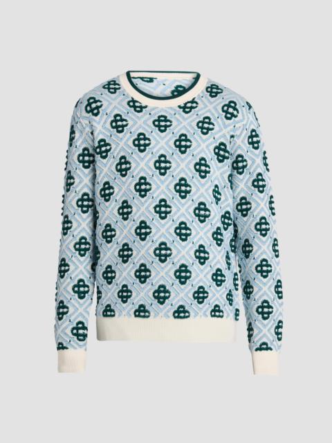 CASABLANCA Men's Monogram Wool Crewneck Sweater - Green