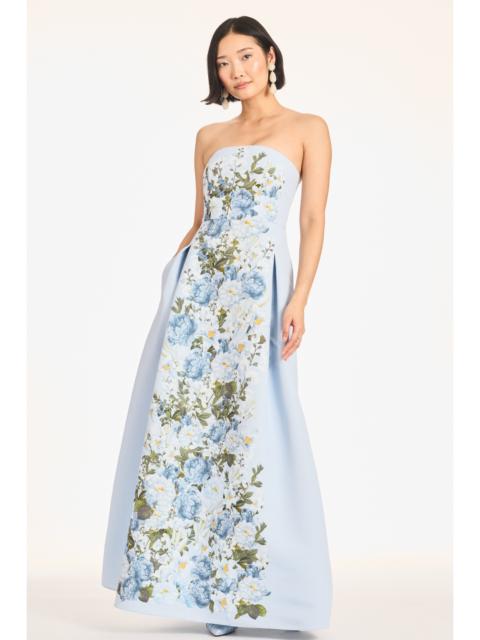 SACHIN & BABI LARISA GOWN - SKY BLUE CASCADE