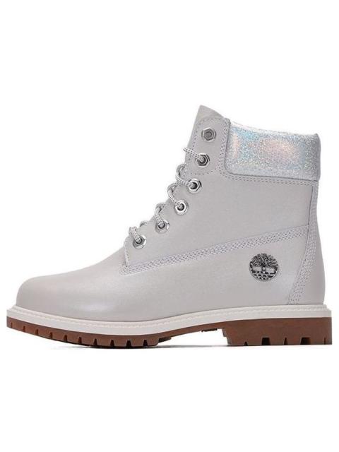 Timberland (WMNS) Timberland Heritage 6 Inch Waterproof Boots 'Light Grey Full Grain with Silver Collar' A2M4DQ