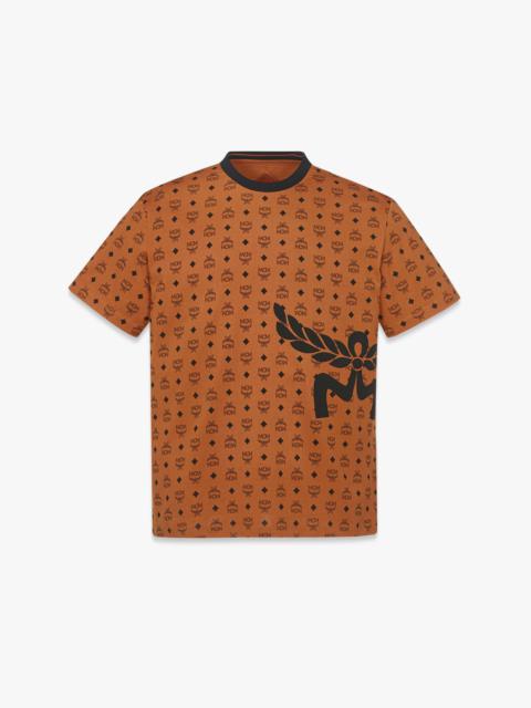 MCM Mega Laurel Monogram Print T-Shirt in Organic Cotton