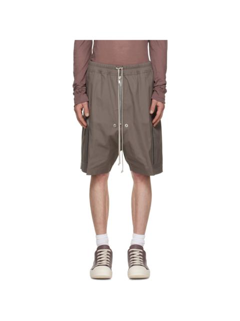 Rick Owens Gray Tower Heizer Cargo Shorts