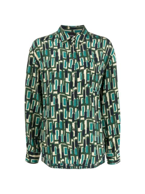 Aspesi abstract-pattern silk shirt
