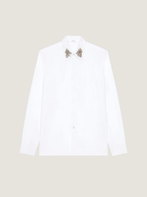 Givenchy SLIM SHIRT IN POPLIN WITH CRYSTALS EMBROIDERED COLLAR