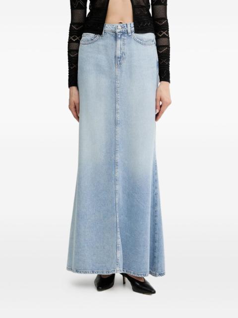 GUESS USA denim flare long high-waisted skirt