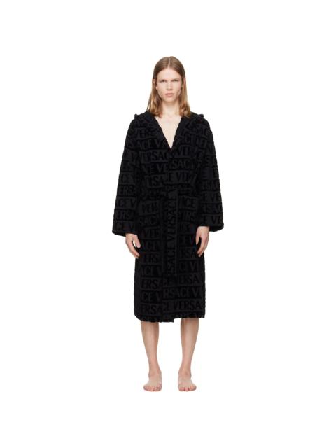 VERSACE Black 'Versace Allover' Bathrobe