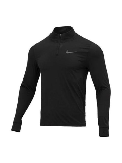 Nike Men's Nike Training Sports Half Zipper Long Sleeves Black T-Shirt DM5504-010