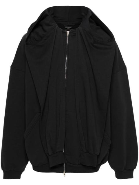 BALENCIAGA zip-up layered hoodie