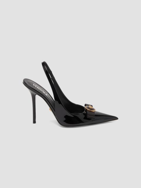 VERSACE Women's 110MM Patent Leather Slingback Pumps - Black