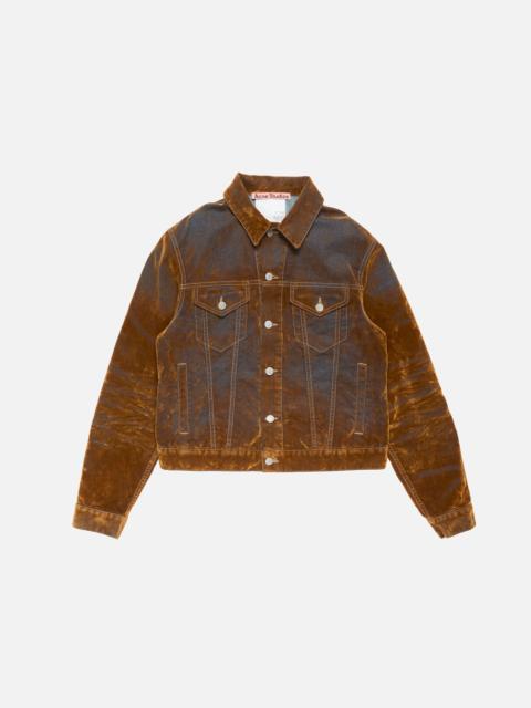 Acne Studios Flocked denim jacket - Rust brown