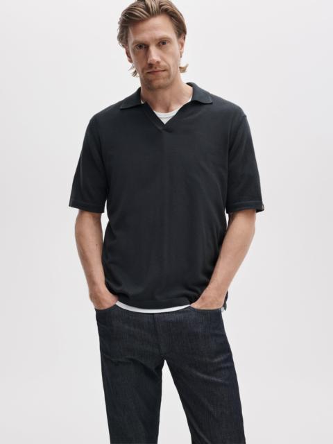 rag & bone Silk-Cotton Johnny Collar Polo