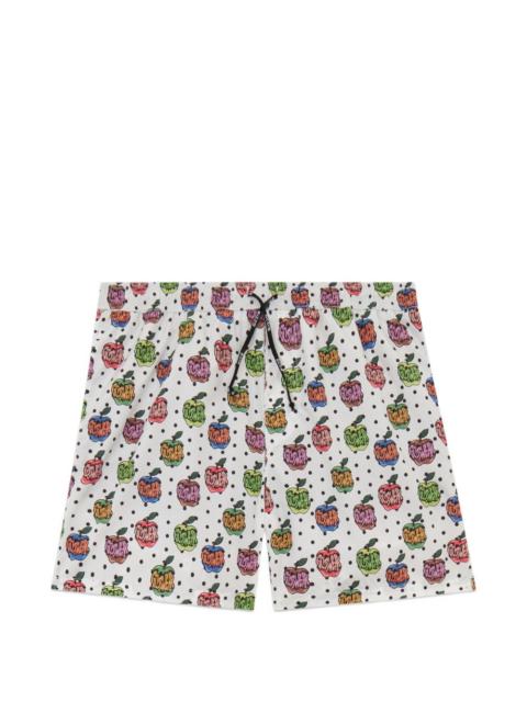 GCDS apple-print swim shorts