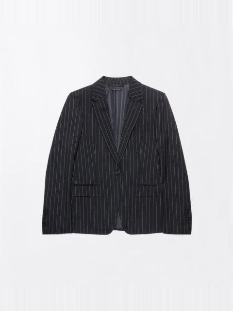 TOM FORD CHALK STRIPED HOTFIX EMBROIDERY ON WOOL BOYFRIEND JACKET