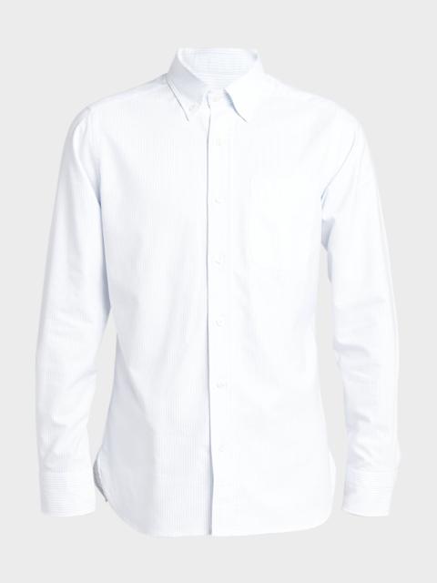 Men's Slim Fit Cotton Pinstripe Sport Shirt
