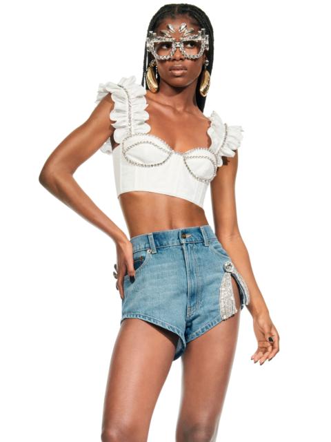 AREA POPLIN RUFFLE BUSTIER