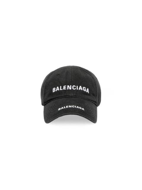BALENCIAGA Double Logo Cap in Black Faded