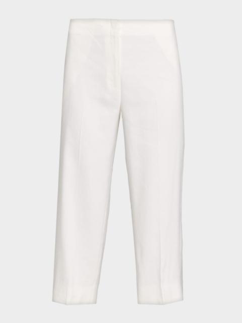 Theory Slit-Cuff Linen-Blend Capri Pants
