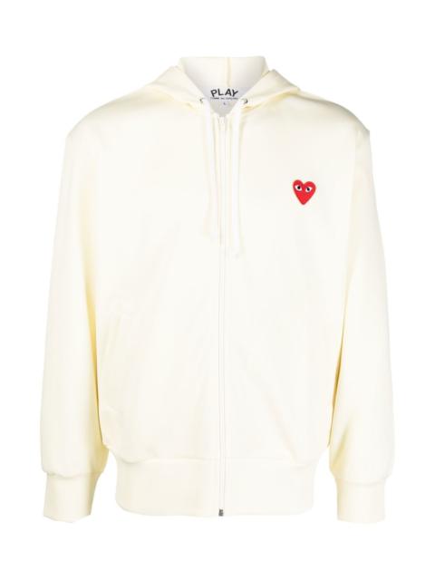 Comme des Garçons PLAY HEART-PATCH ZIP-UP HOODIE