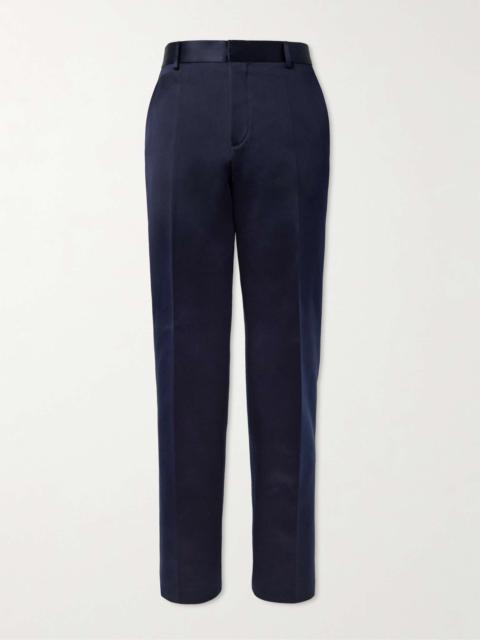 Tapered Silk-Satin Trousers