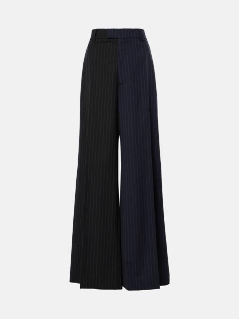 Pinstripe wool wide-leg pants