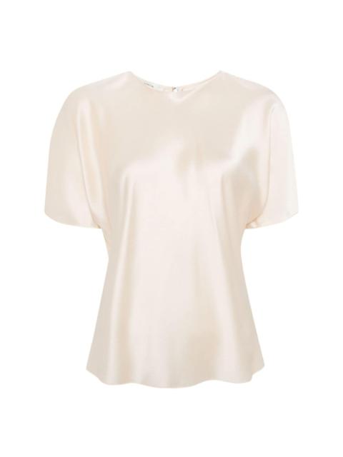 short-sleeve silk blouse